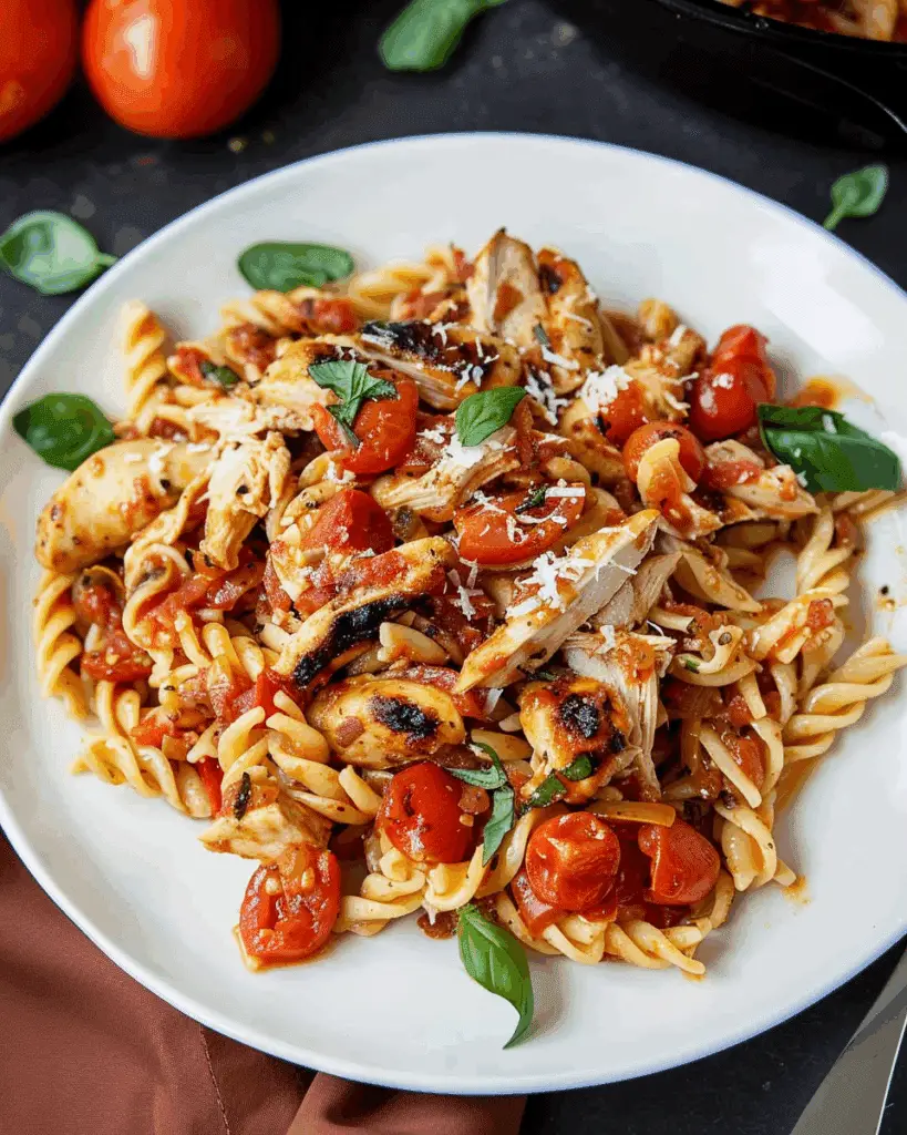 Skillet Bruschetta Chicken Pasta