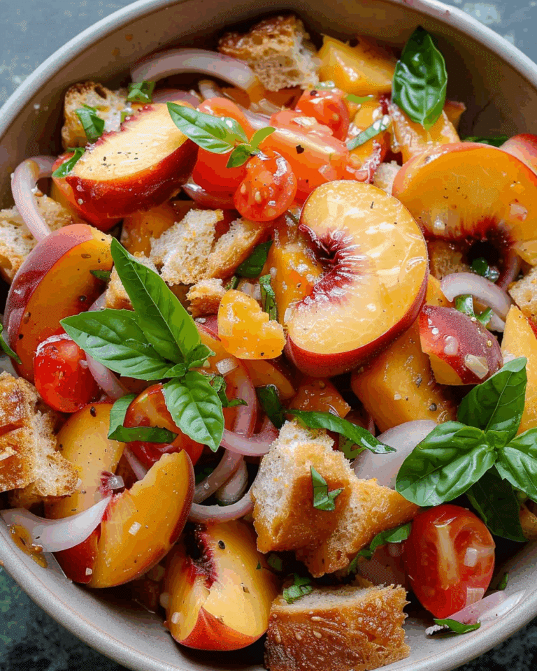 Peach Panzanella Salad