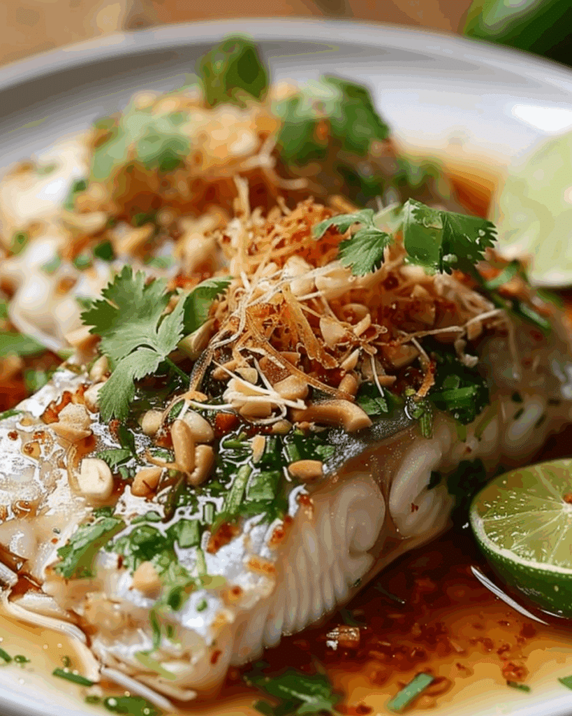 Thai Lime-Garlic Steamed Fish