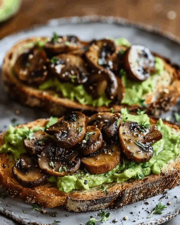 Avocado Garlicky Mushroom Toast