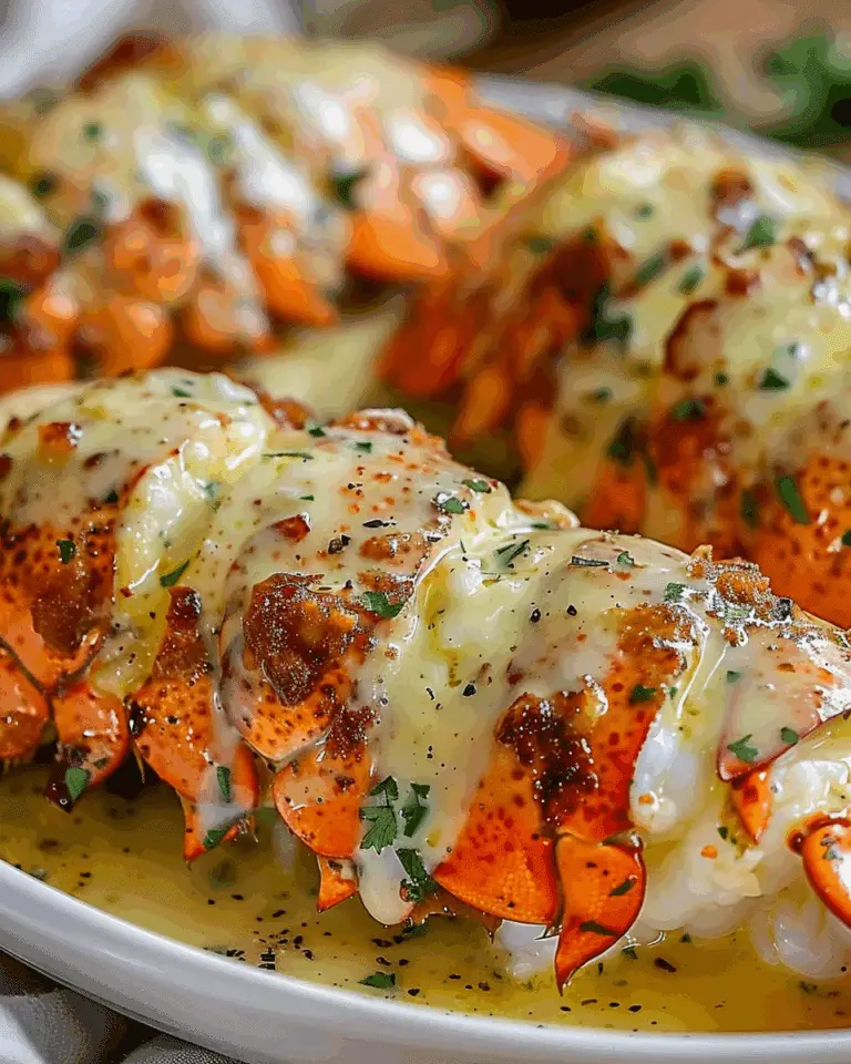 Broiled Lobster Tails in Creamy Garlic Butter Sauce