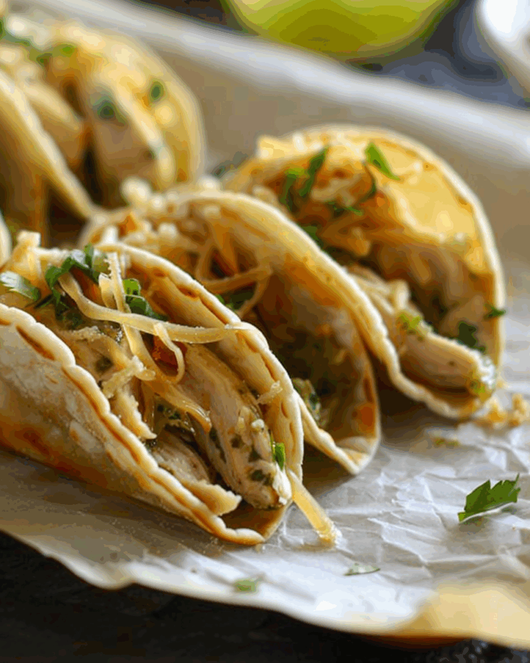 Chicken Verde Wonton Tacos