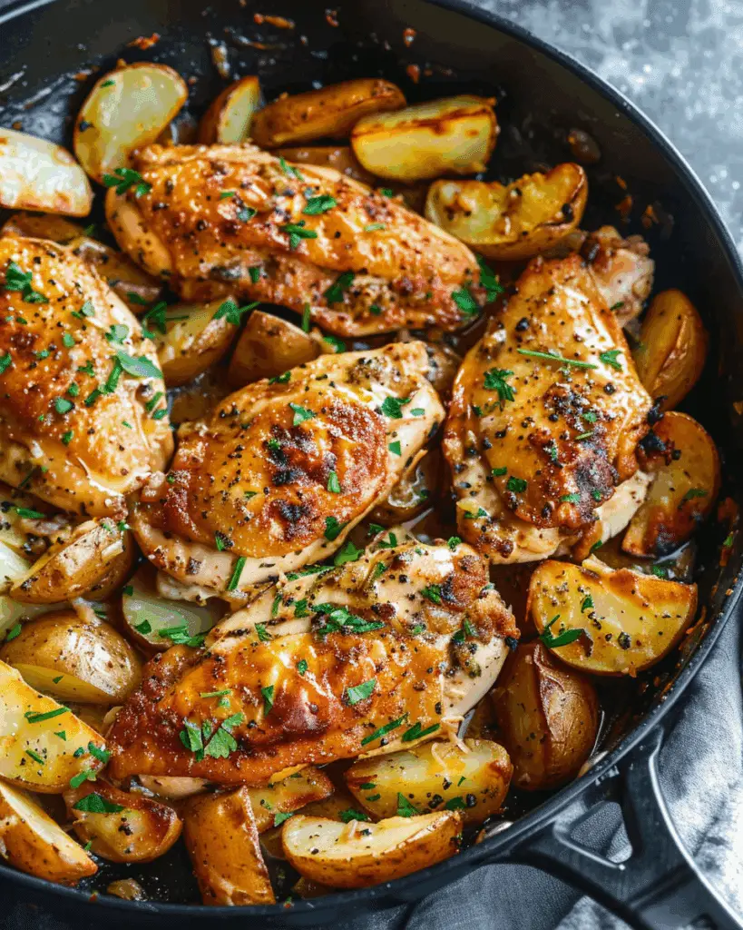 Garlic Butter Chicken and Potato Skillet