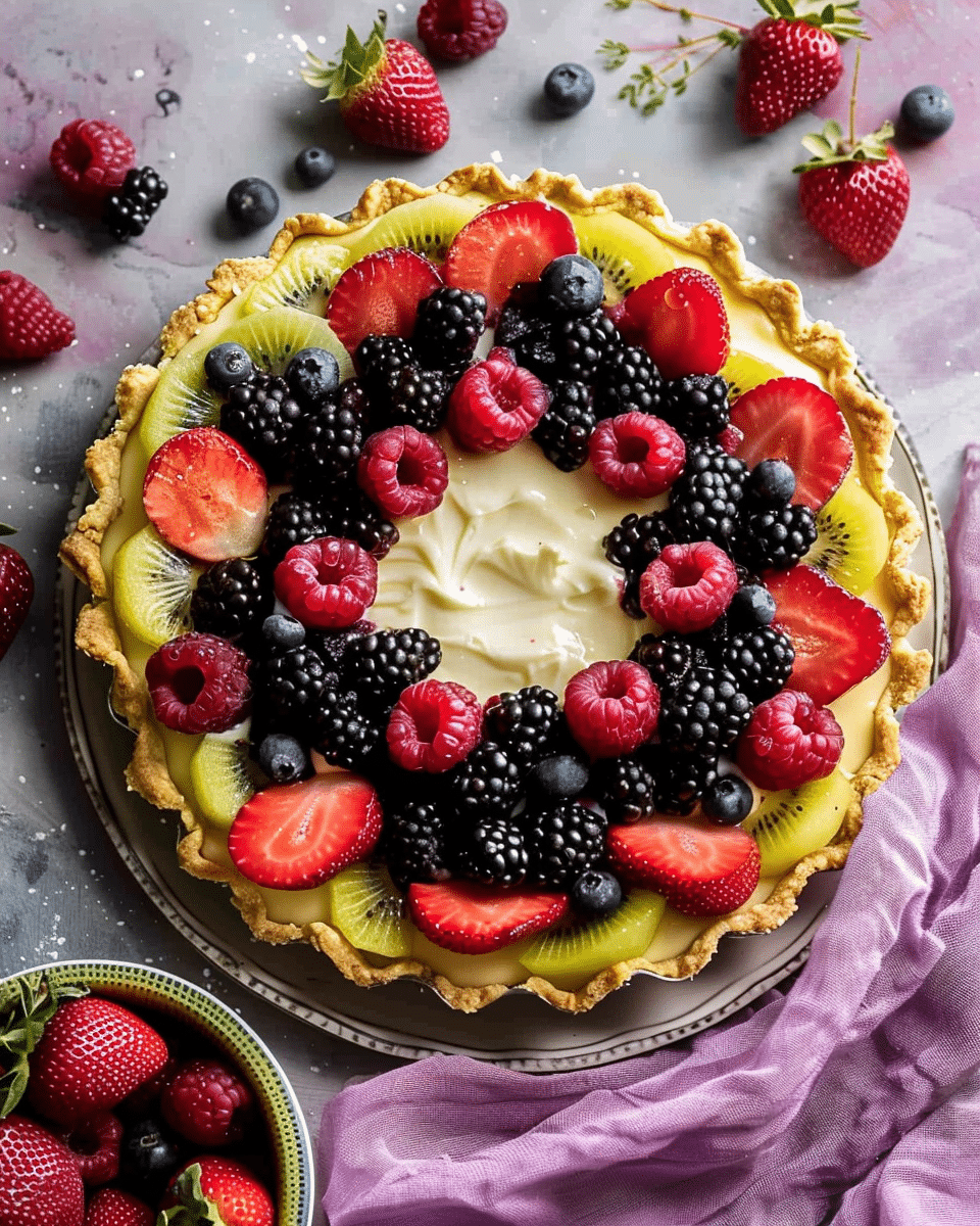 Fruit Tart with Tahini Cream