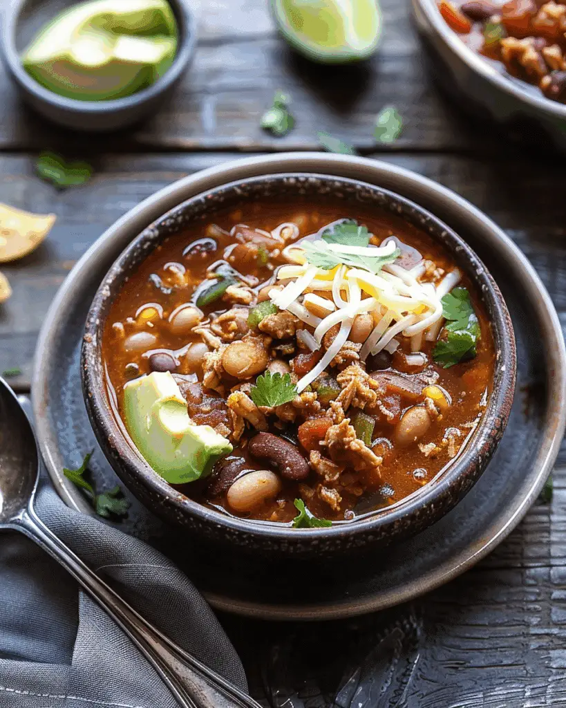 Healthy Slow Cooker Turkey and White Bean Chili
