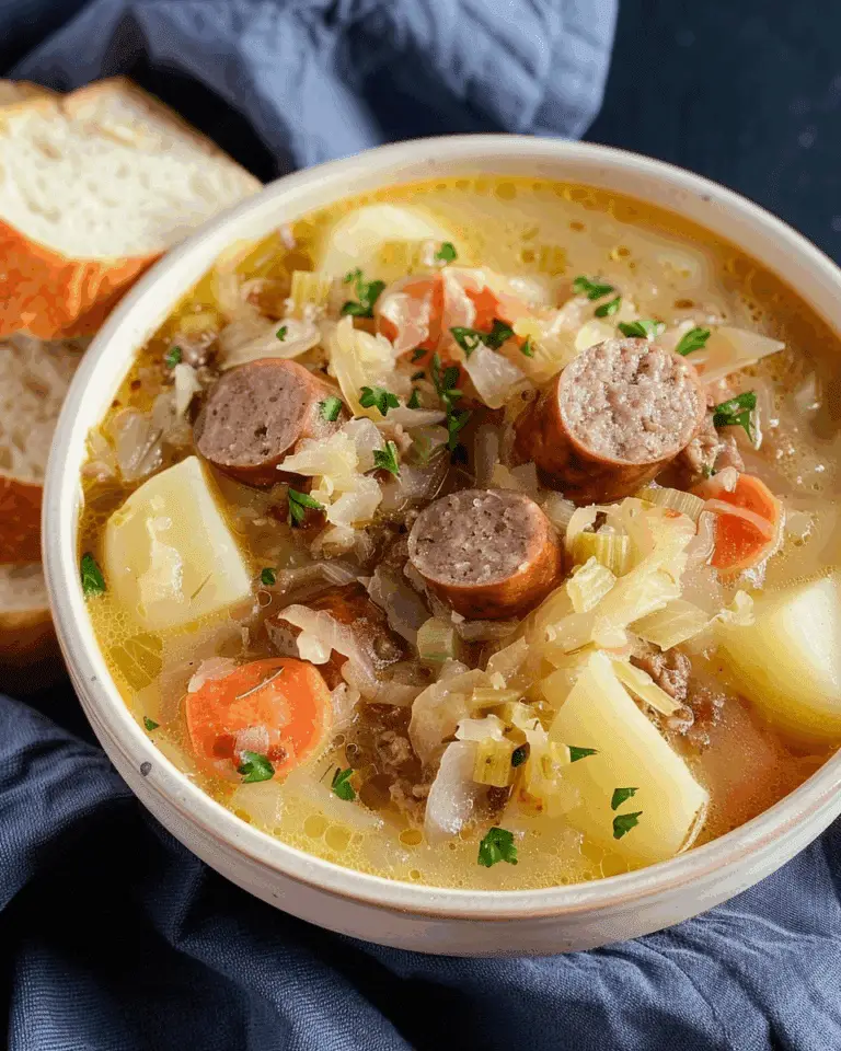 Sauerkraut, Bratwurst and Potato Soup
