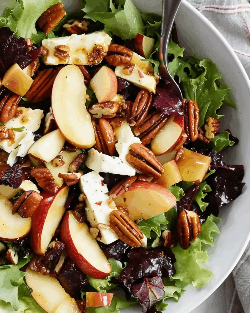 Warm Halloumi Salad with Apples and Pecans