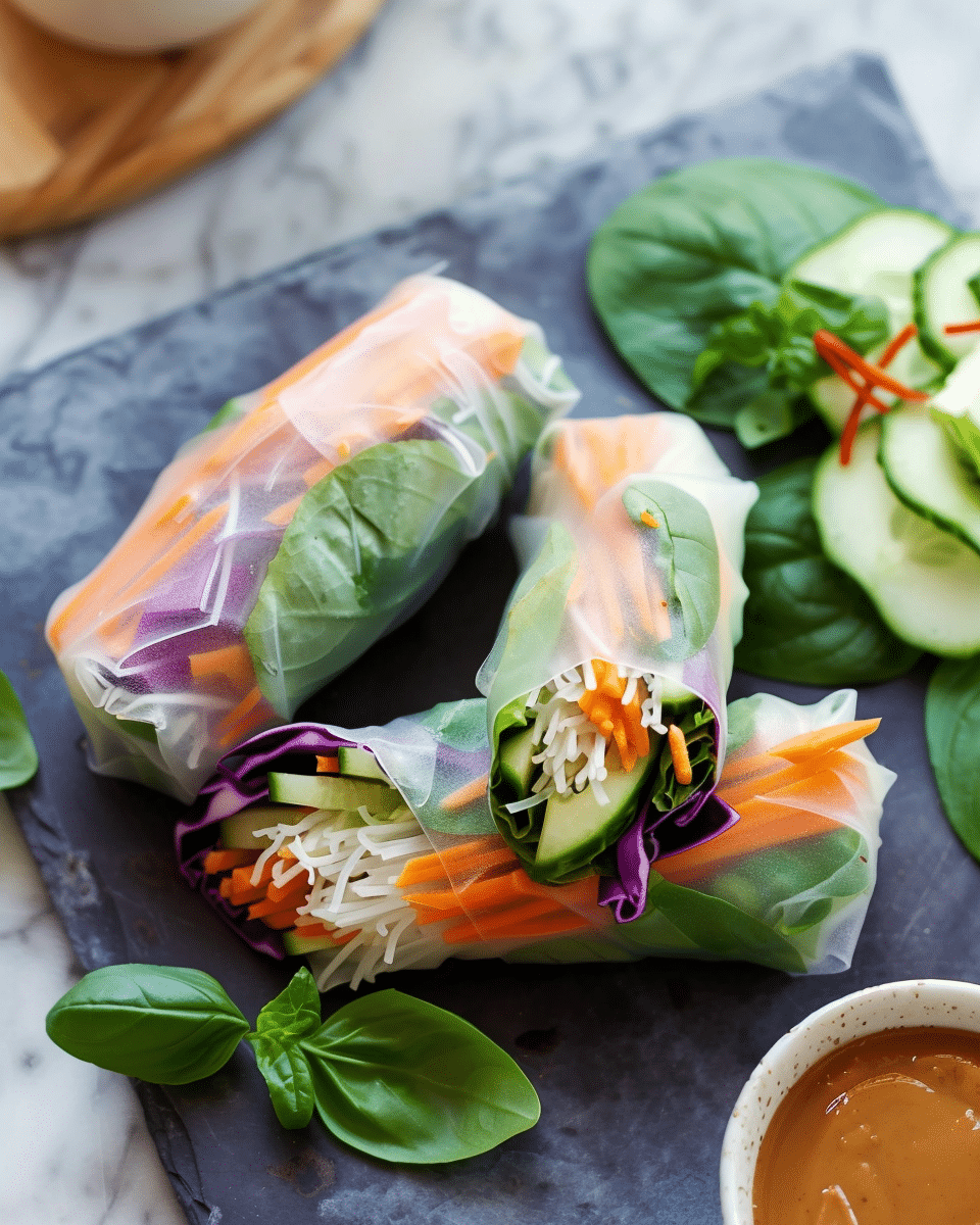 Fresh Spring Rolls with Peanut Sauce