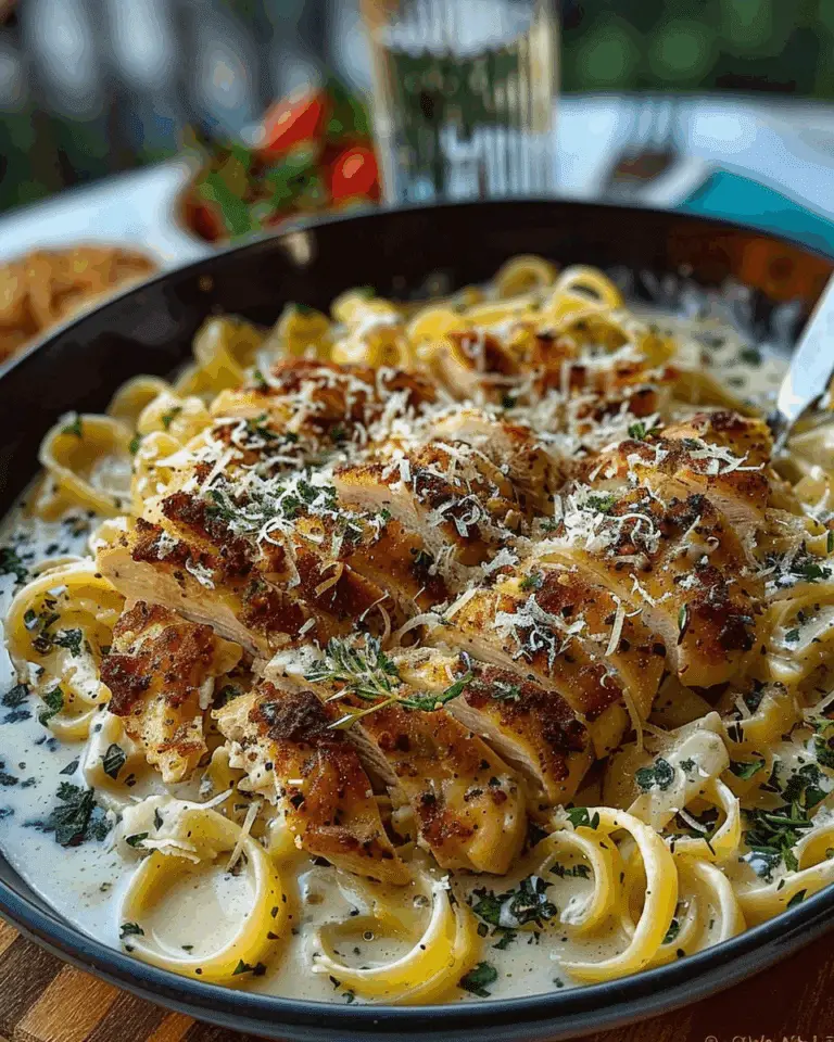 Herbed Chicken Alfredo with Truffle Feta Cream & Crispy Parmesan Leeks