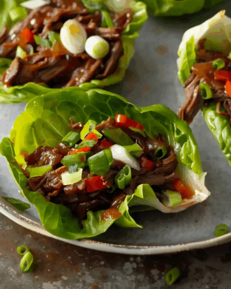 Slow-Cooker Shredded Beef Lettuce Cups