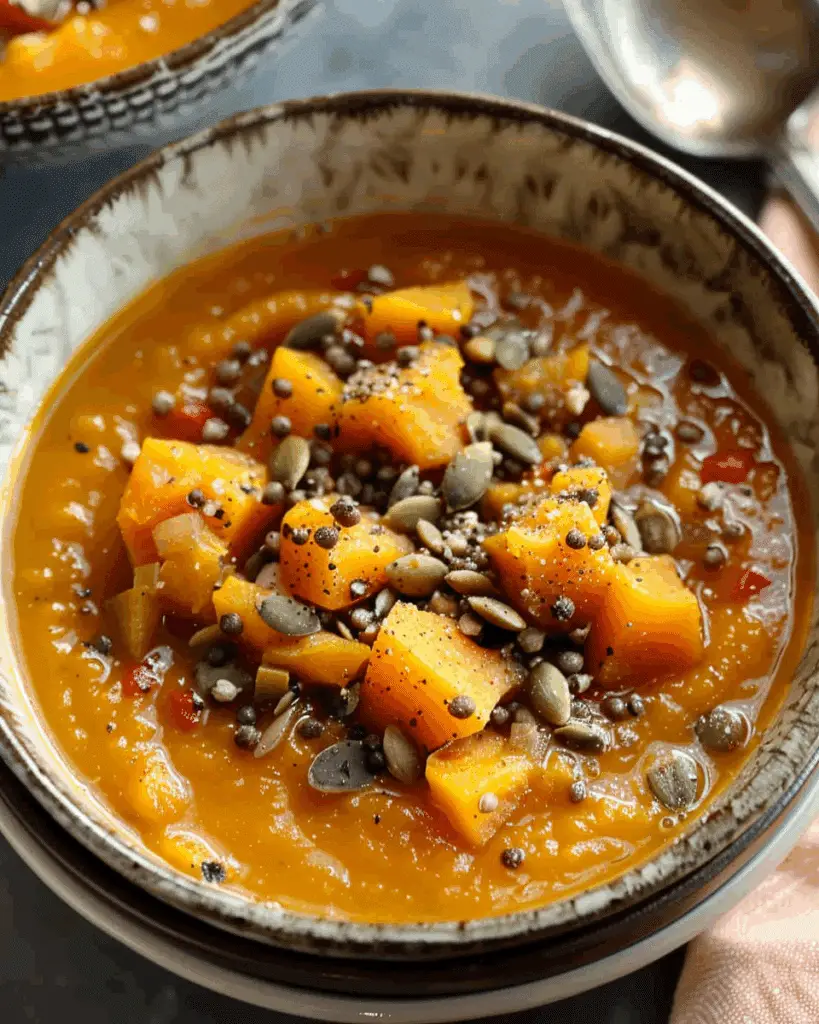 Autumn Butternut Squash and Sweet Potato Soup