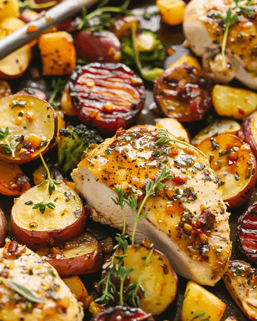 Sheet Pan Maple Mustard Chicken with Fall Vegetables