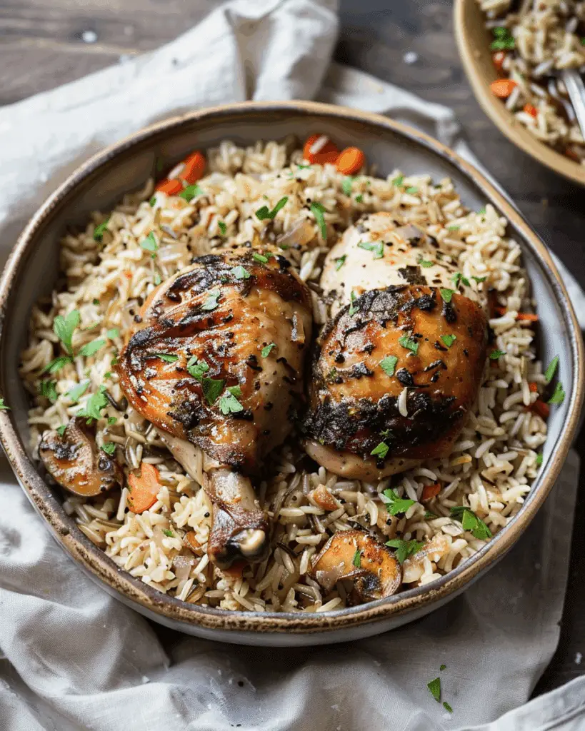 Slow Cooker Herbed Chicken and Rice Pilaf