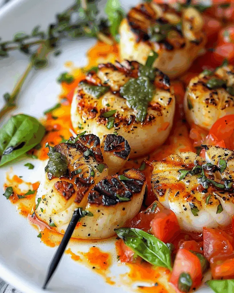 Citrus Grilled Scallops with Tomato Vinaigrette