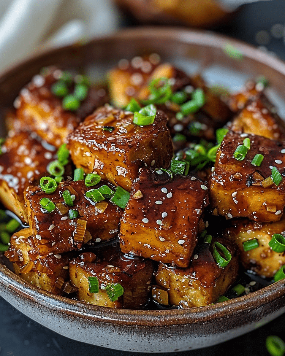 Crispy Honey Garlic Tofu