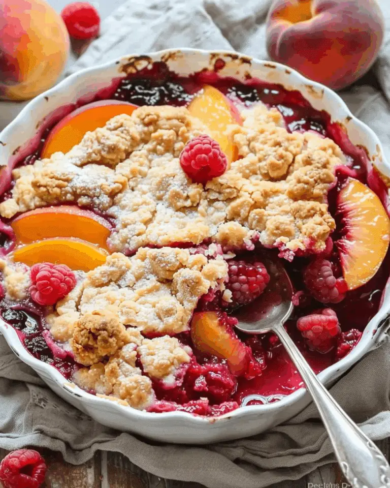 Easy Peach and Raspberry Cobbler