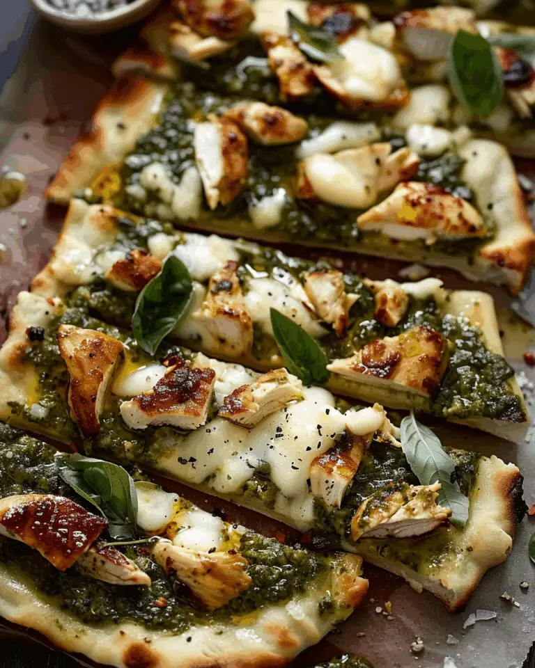 Pesto Chicken Flatbread (A Delicious and Easy)