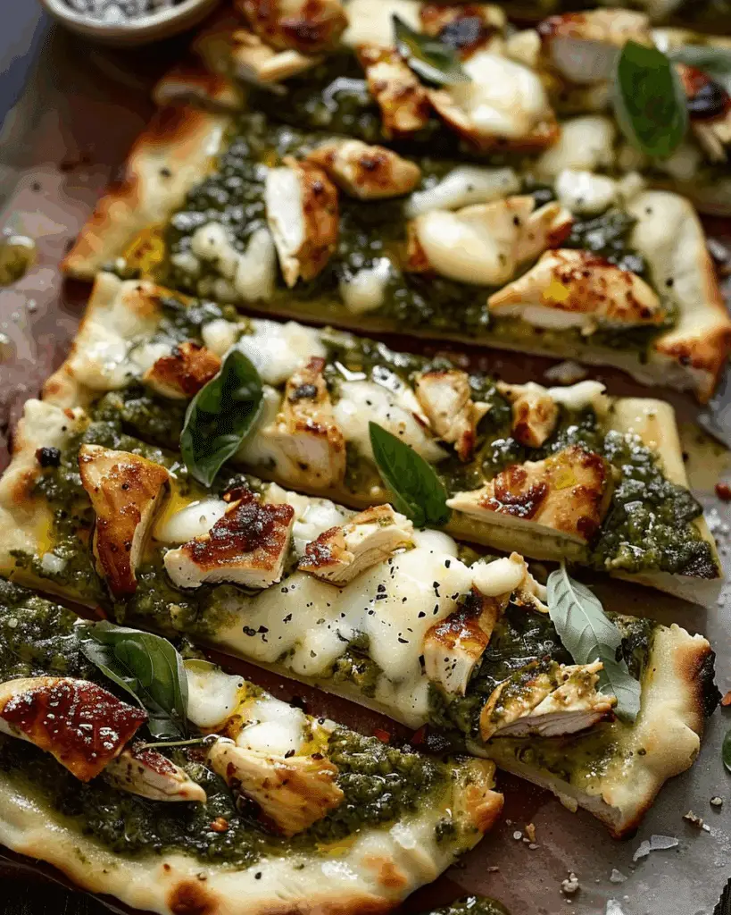 Pesto Chicken Flatbread (A Delicious and Easy)