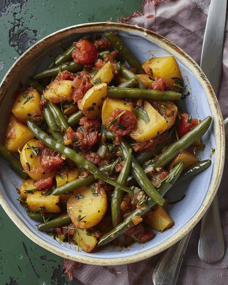 Stewed Green Beans with Potatoes and Tomatoes