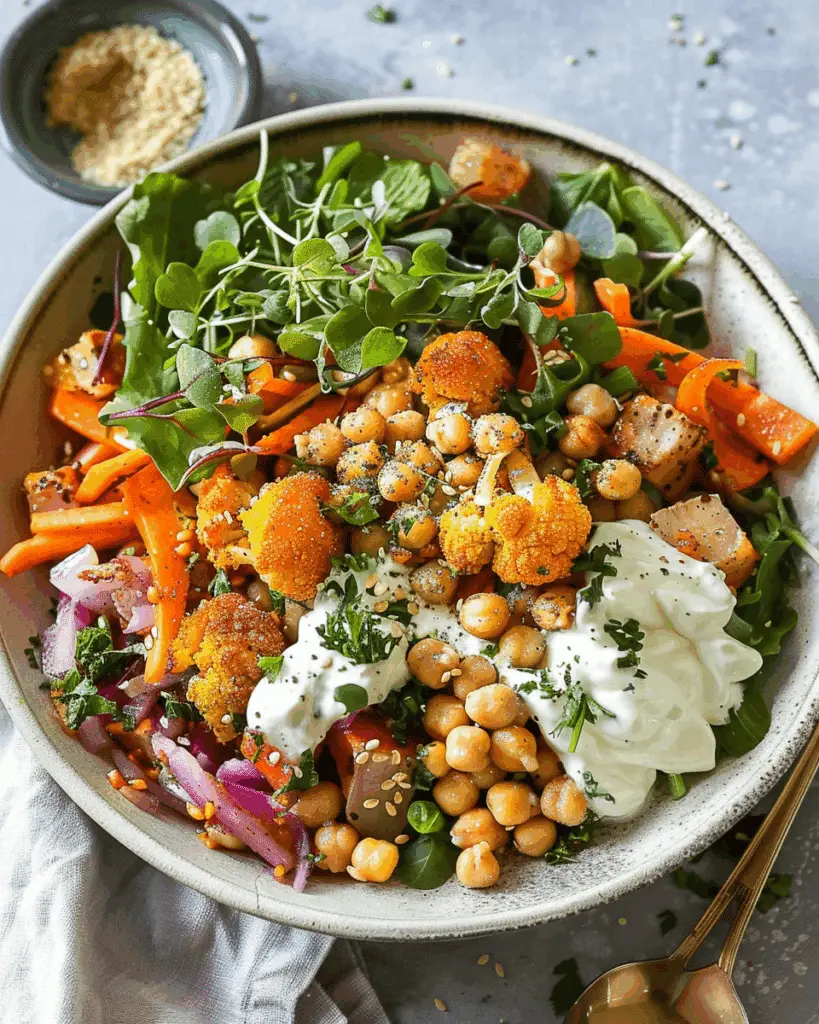 Easy Nourish Bowl with Tahini Yogurt Dressing