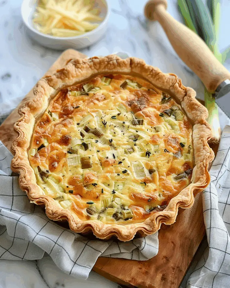 Moist Leek Tart with Gruyère and Onions