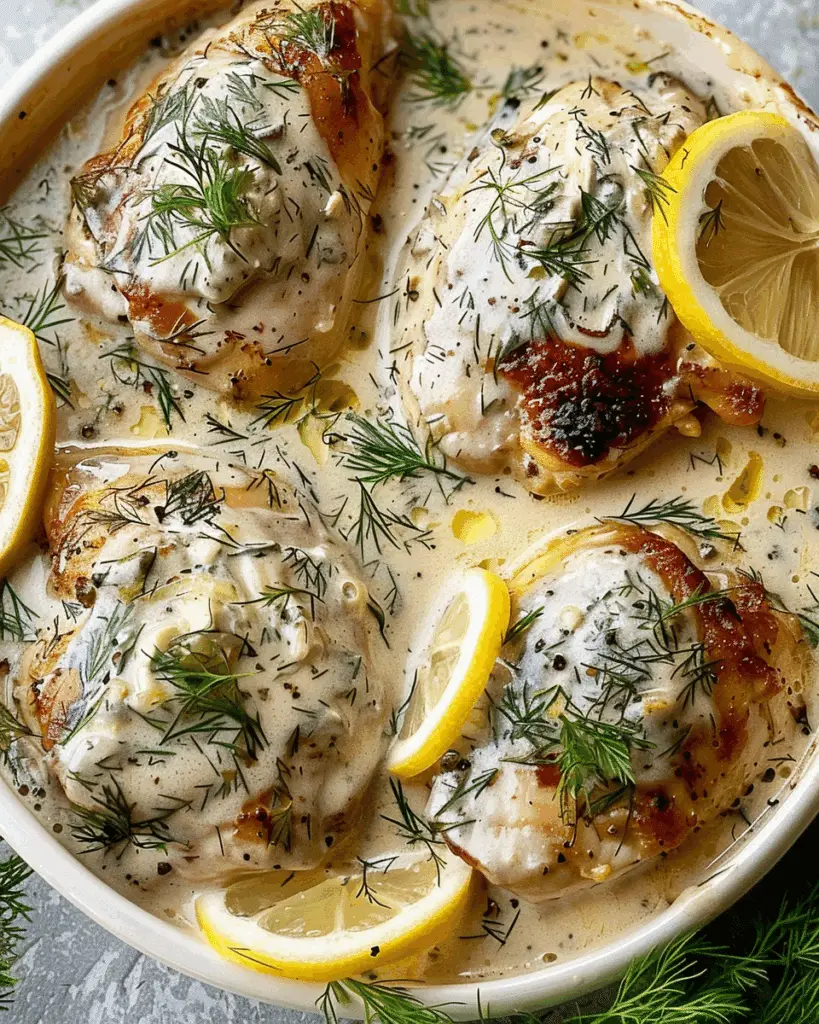 Slow Cooker Creamy Lemon Dill Chicken