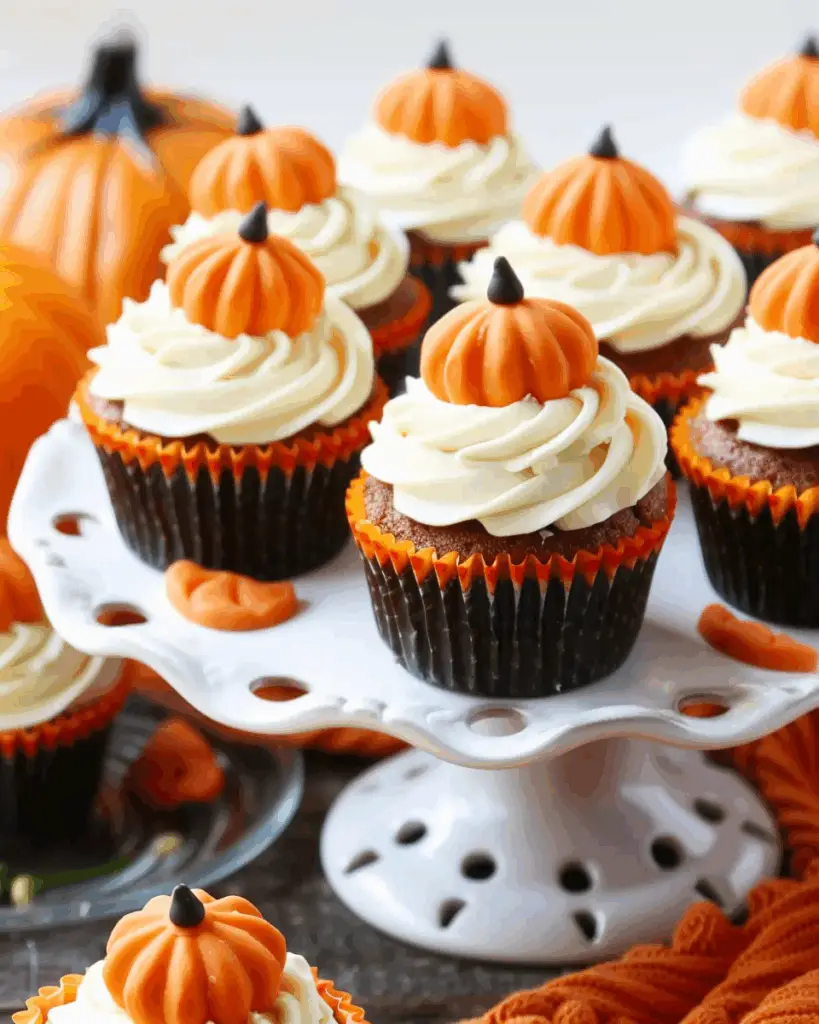 Pumpkin Cupcakes with Cream Cheese Frosting