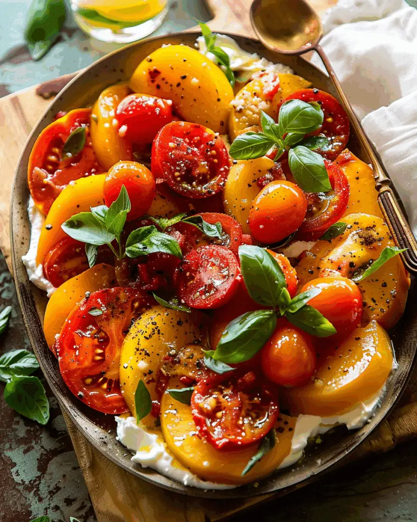 Tomato Peach Caprese with Herbed Brown Butter