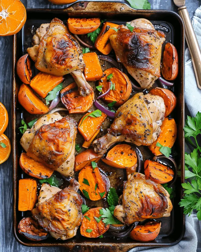 Sheet Pan Chicken Thighs and Sweet Potato