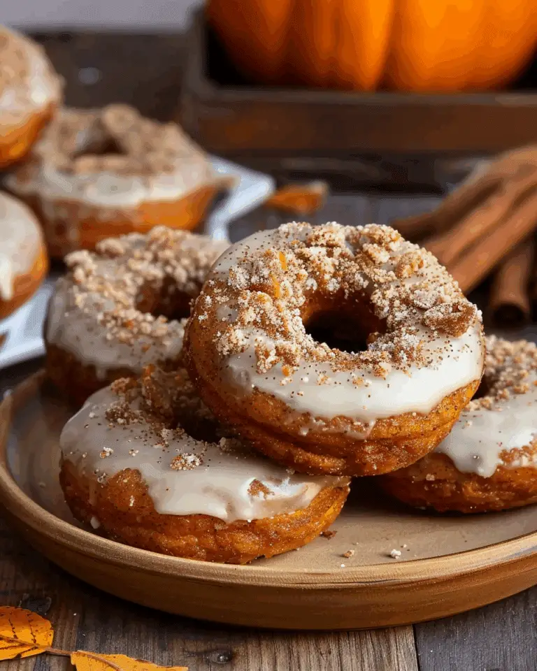 Pumpkin Spice Donuts with Maple Cream Cheese Glaze