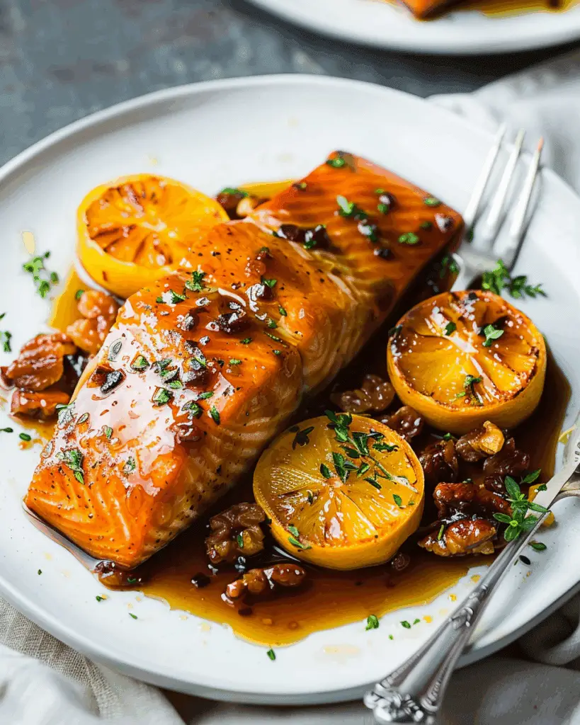 Maple Bourbon Glazed Salmon