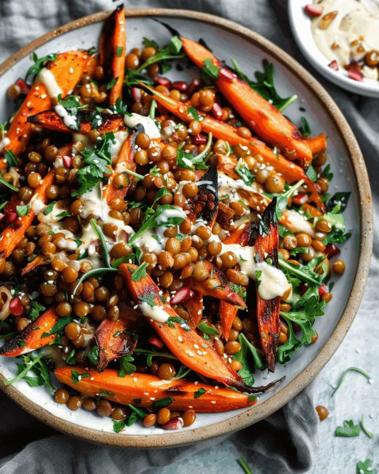 Roasted Carrot Salad with Tahini and Lentils