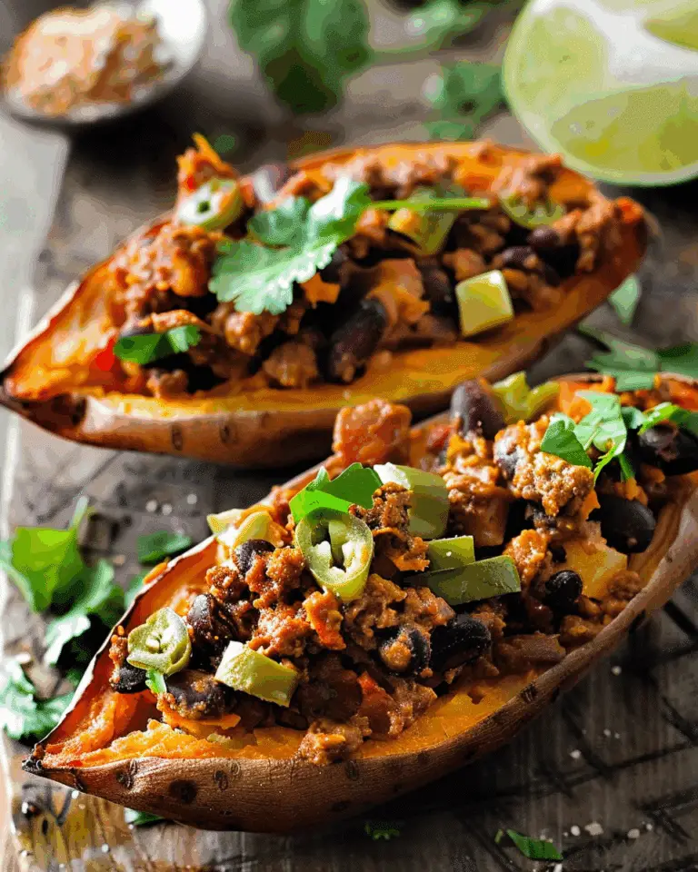 Chili Stuffed Sweet Potato Skins