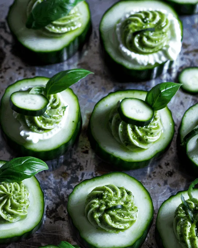 Cucumber Cups with Basil Pesto Filling