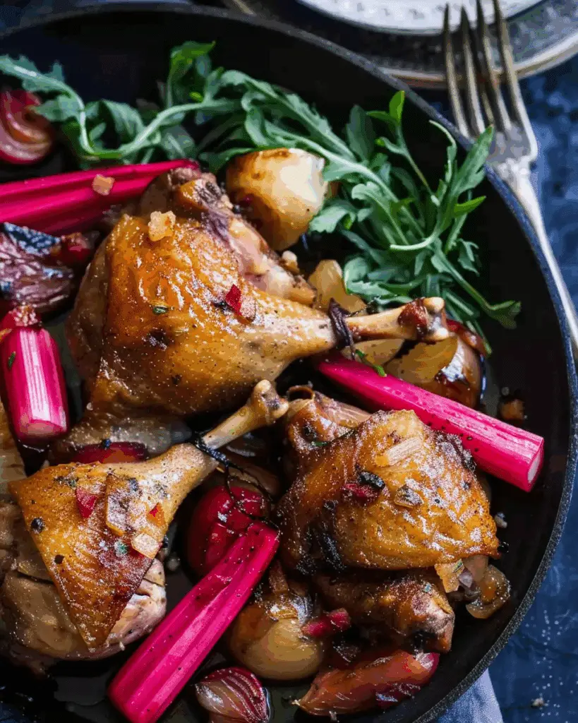 Duck Confit with Roasted Rhubarb