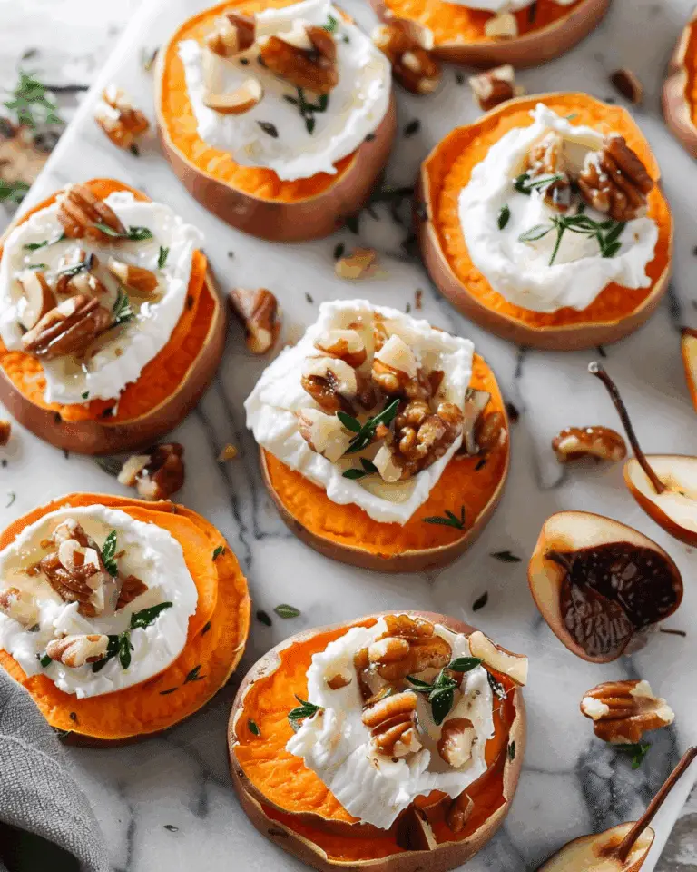 Pear & Whipped Goat Cheese Sweet Potato Rounds