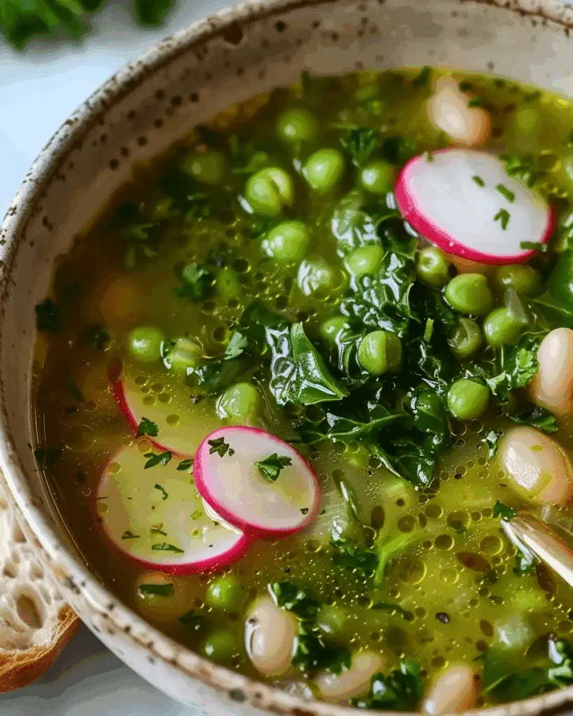 Spring Green Vegetable Soup with White Beans