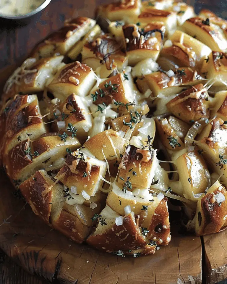 Brie Pull-Apart Bread with Pear and Caramelized Onions