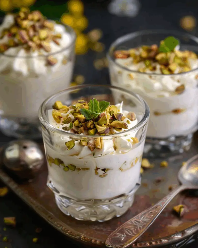 Eggless Apple Cheesecake Mousse With Pistachios