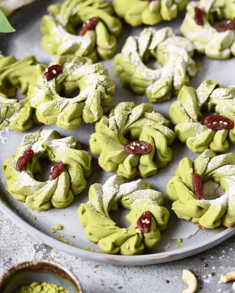 Matcha Wreath Cookies