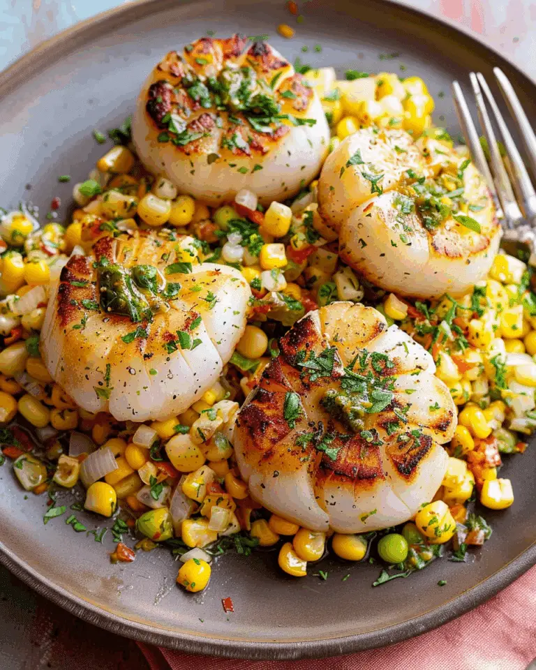 Pan-Seared Scallops with Citrusy Corn Succotash