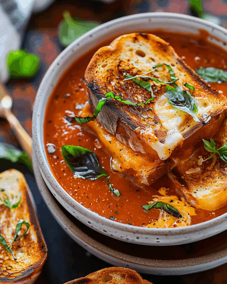 Roasted Tomato Soup with Sourdough Grilled Cheese Sandwiches