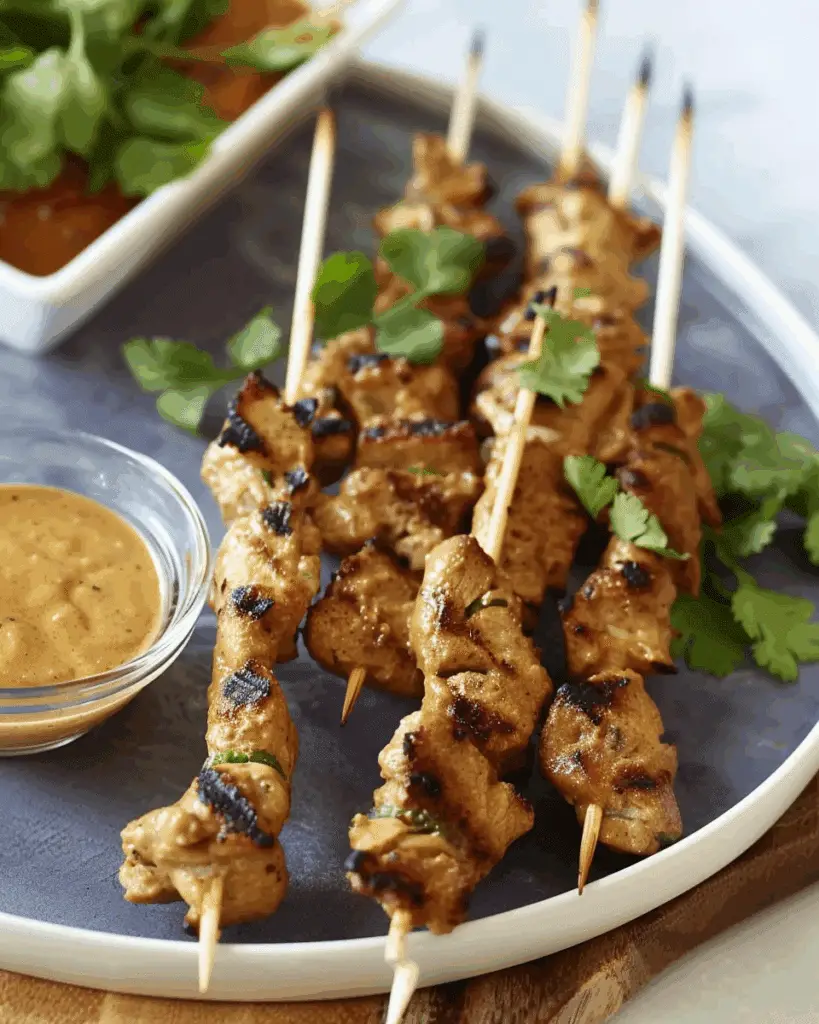 Shotglass Satay with Spicy Peanut Sauce