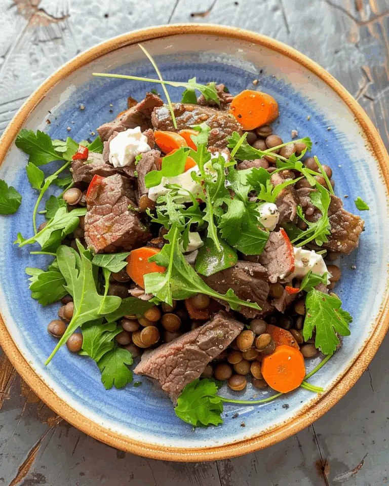 Warm Beef and Lentil Salad