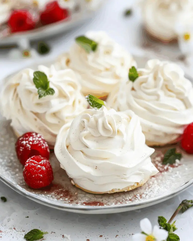 White Chocolate And Strawberry Meringue Nests