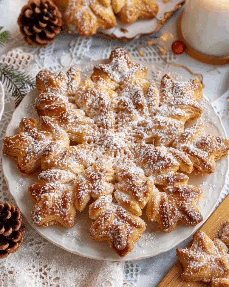 Easy Cookie Butter Puff Pastry Snowflake