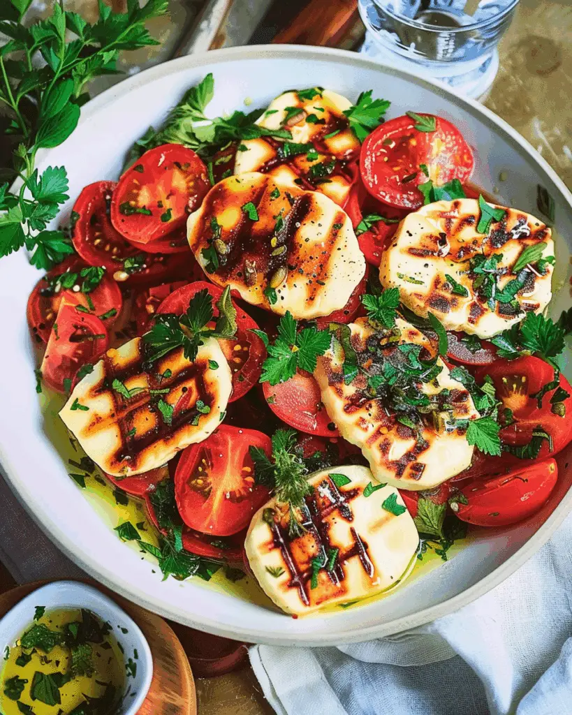 Halloumi Tomato Salad with Fresh Herbs