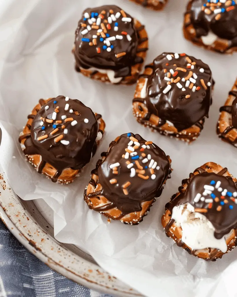 Pretzel Ice Cream Sandwich Bites