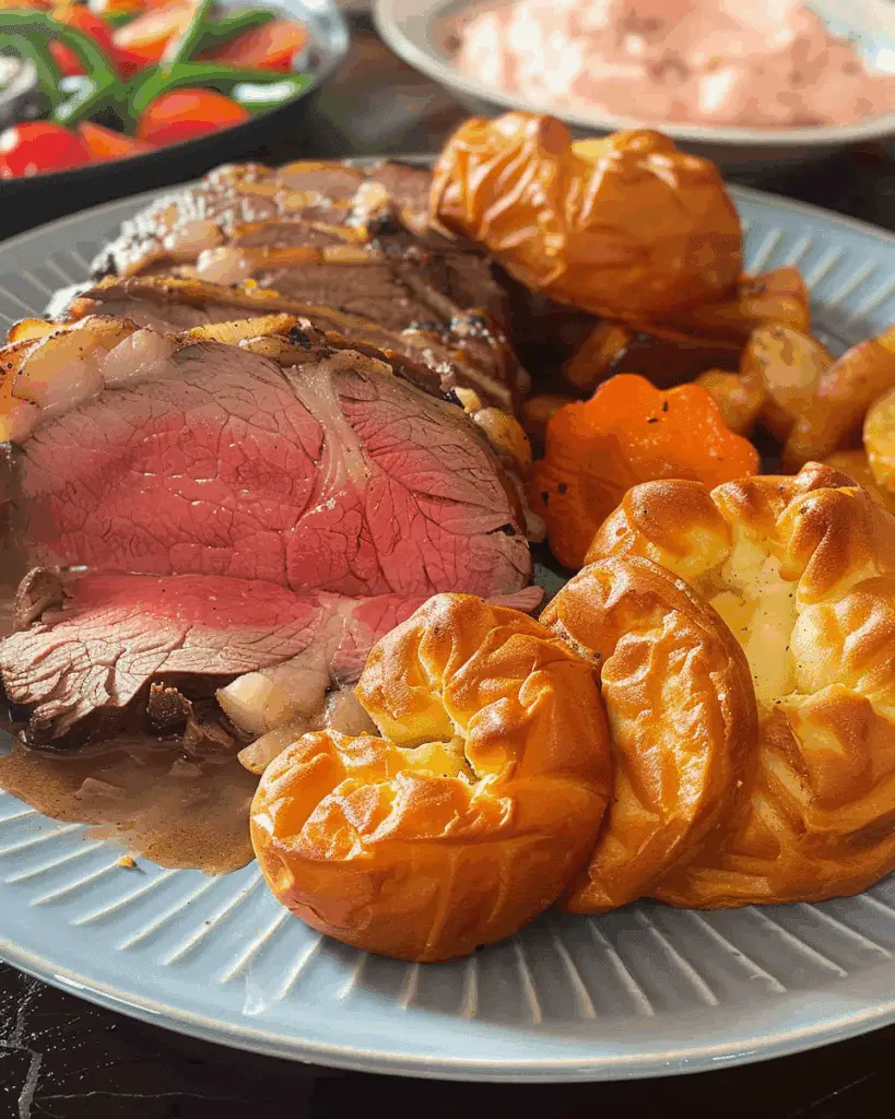Roast Beef Dinner with Yorkshire Puddings