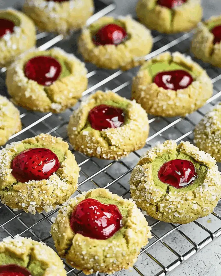 Strawberry Matcha Thumbprint Cookies